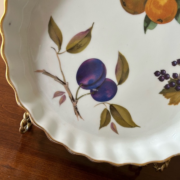 Vintage Oven-to-Table Evesham by Royal Worcester Quiche or Pie Dish, Fruit Motif - Picture 6 of 9